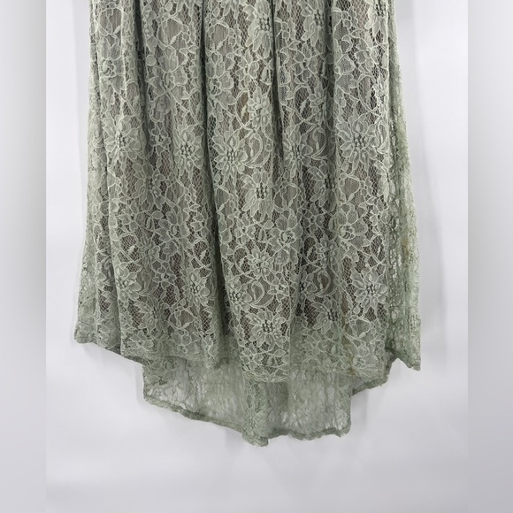 Moon collection green lace high low dress size S - Picture 3 of 7